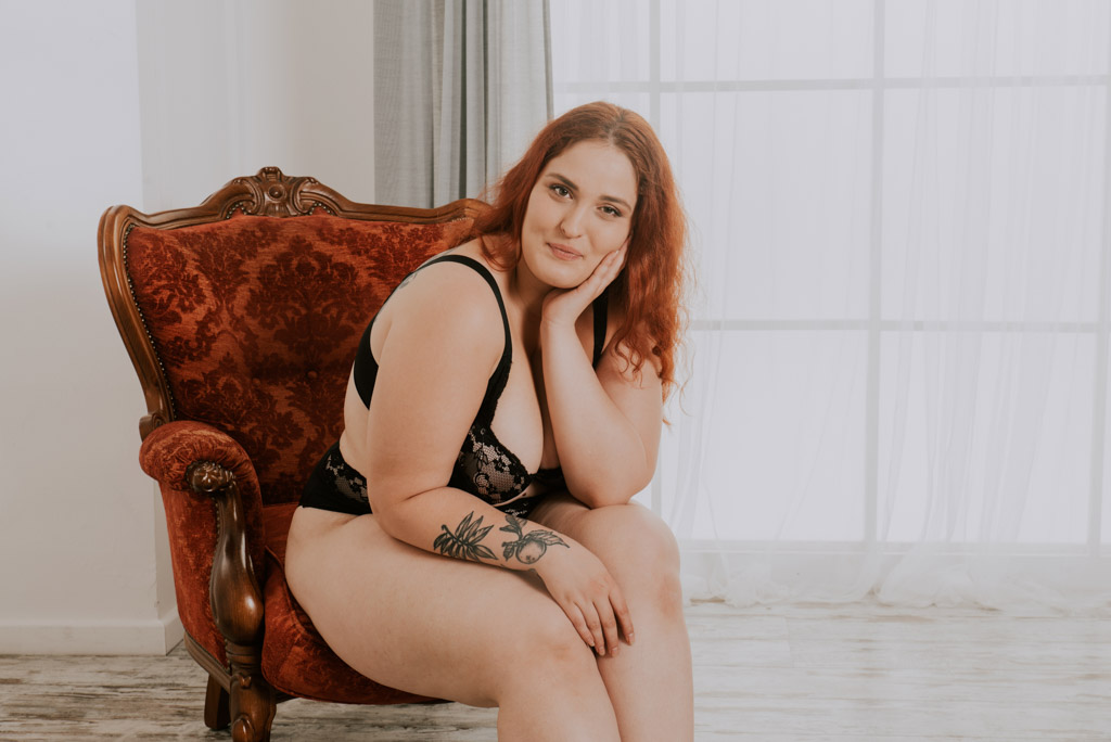 Plus Size Woman Posing For Body Acceptance