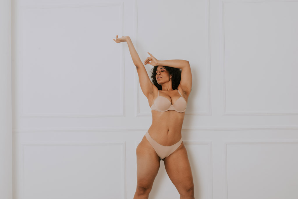 Plus Size Woman Posing For Body Acceptance