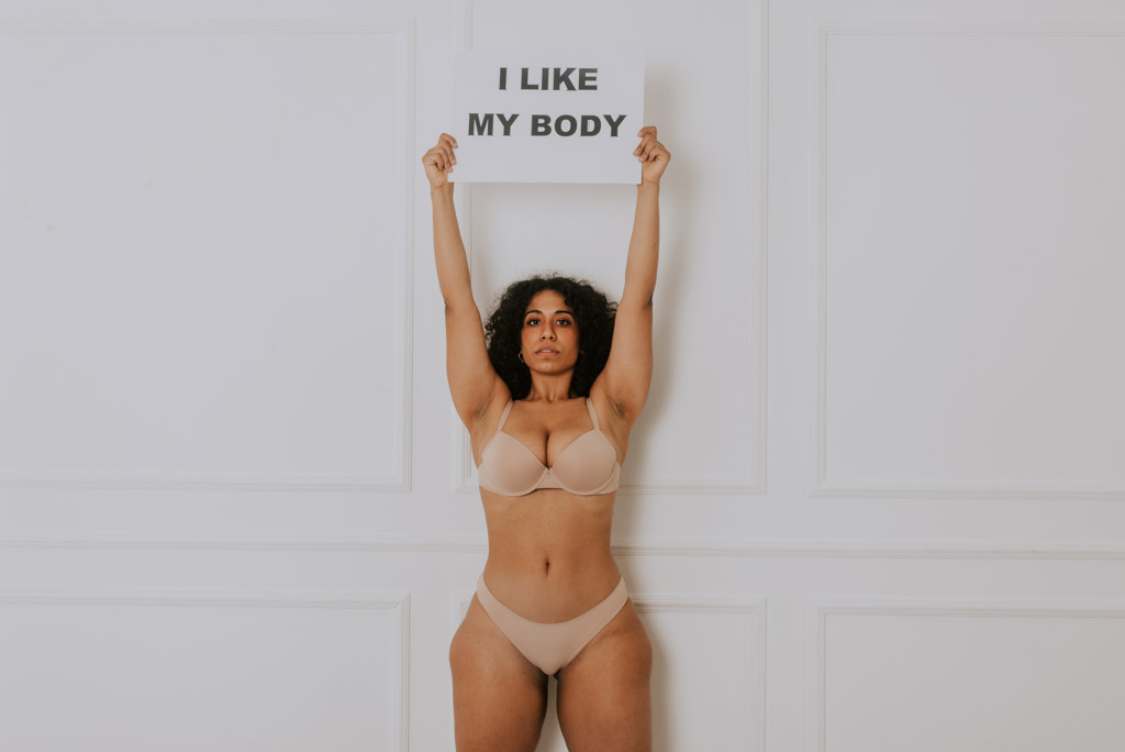 Plus Size Woman Posing For Body Acceptance